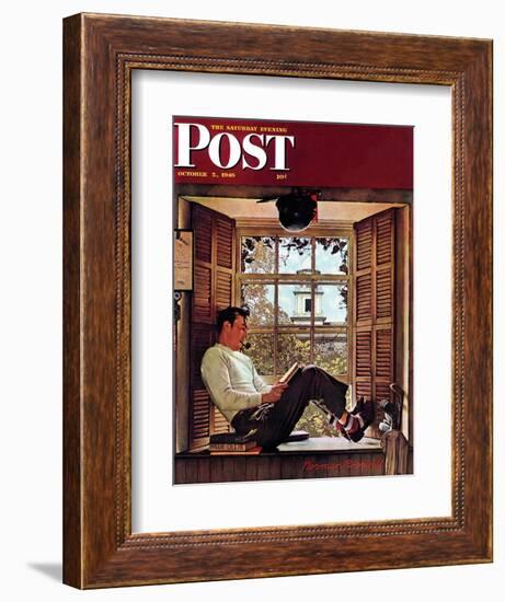 "Willie Gillis in College" Saturday Evening Post Cover, October 5,1946-Norman Rockwell-Framed Giclee Print