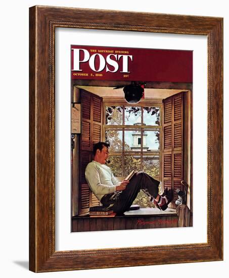 "Willie Gillis in College" Saturday Evening Post Cover, October 5,1946-Norman Rockwell-Framed Giclee Print