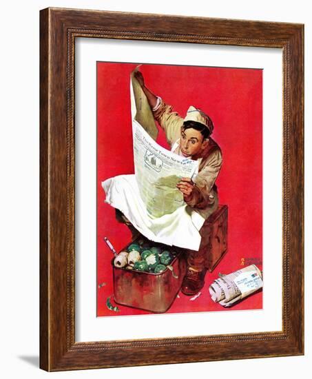 "Willie Gillis on K.P", April 11,1942-Norman Rockwell-Framed Giclee Print