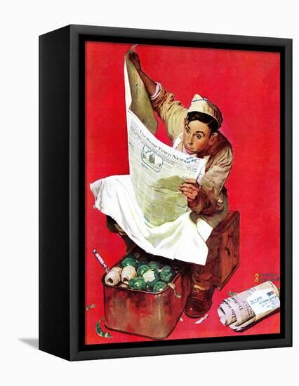 "Willie Gillis on K.P", April 11,1942-Norman Rockwell-Framed Premier Image Canvas