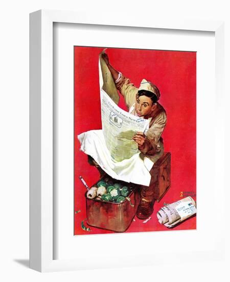 "Willie Gillis on K.P", April 11,1942-Norman Rockwell-Framed Giclee Print