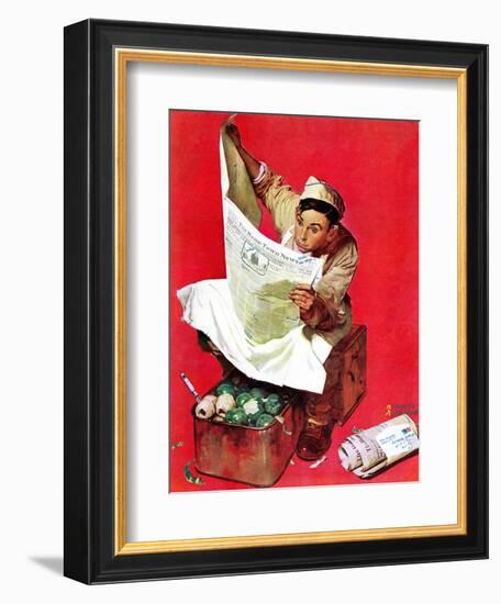 "Willie Gillis on K.P", April 11,1942-Norman Rockwell-Framed Giclee Print