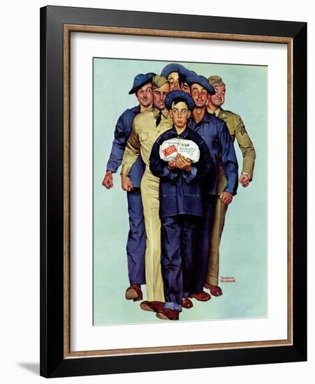 "Willie Gillis' Package from Home", October 4,1941-Norman Rockwell-Framed Giclee Print