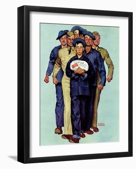 "Willie Gillis' Package from Home", October 4,1941-Norman Rockwell-Framed Giclee Print