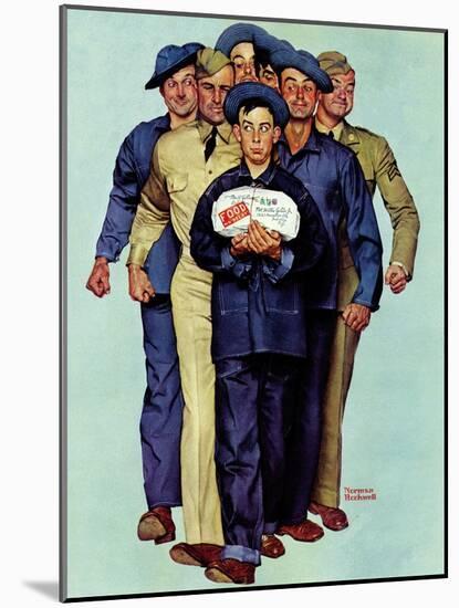 "Willie Gillis' Package from Home", October 4,1941-Norman Rockwell-Mounted Giclee Print