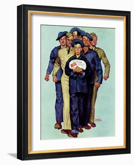 "Willie Gillis' Package from Home", October 4,1941-Norman Rockwell-Framed Giclee Print