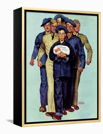 "Willie Gillis' Package from Home", October 4,1941-Norman Rockwell-Framed Premier Image Canvas