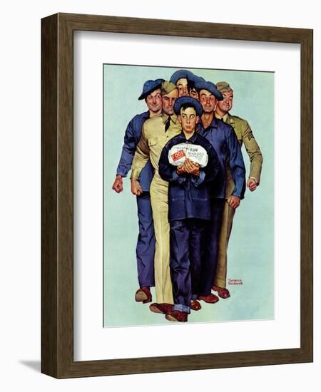 "Willie Gillis' Package from Home", October 4,1941-Norman Rockwell-Framed Giclee Print