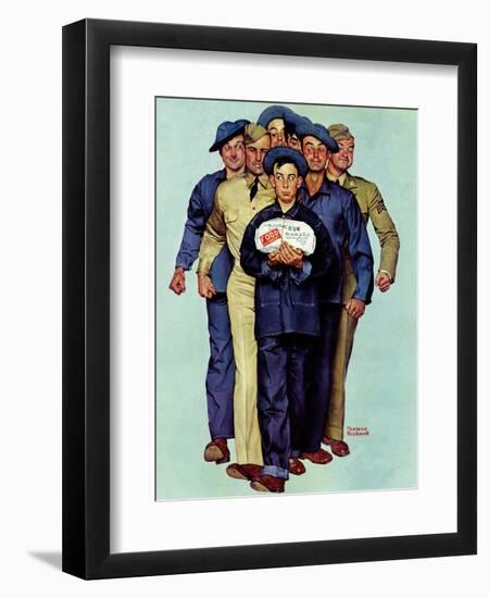 "Willie Gillis' Package from Home", October 4,1941-Norman Rockwell-Framed Giclee Print