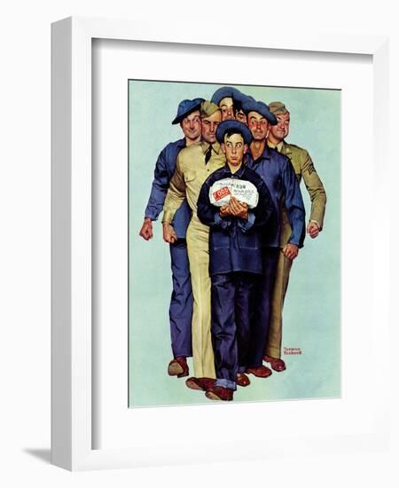 "Willie Gillis' Package from Home", October 4,1941-Norman Rockwell-Framed Giclee Print