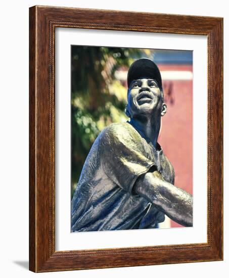 Willie Mays statue in AT&T Park, San Francisco, California, USA-Panoramic Images-Framed Photographic Print