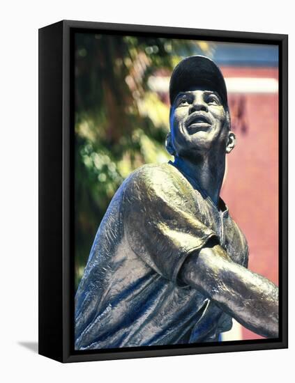 Willie Mays statue in AT&T Park, San Francisco, California, USA-Panoramic Images-Framed Premier Image Canvas