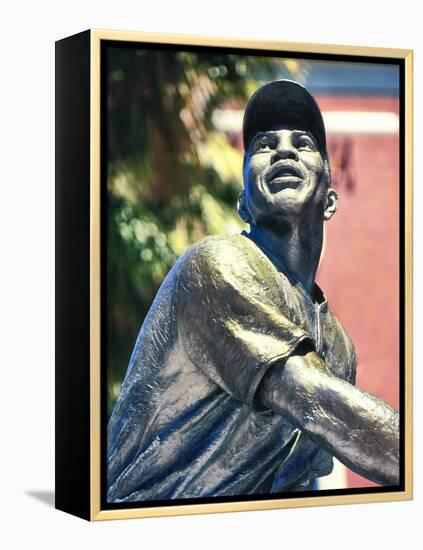 Willie Mays statue in AT&T Park, San Francisco, California, USA-Panoramic Images-Framed Premier Image Canvas