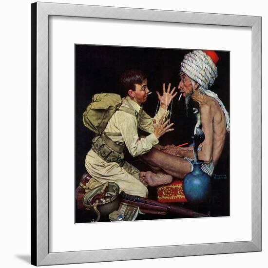 "Willie's Rope Trick", June 26,1943-Norman Rockwell-Framed Giclee Print