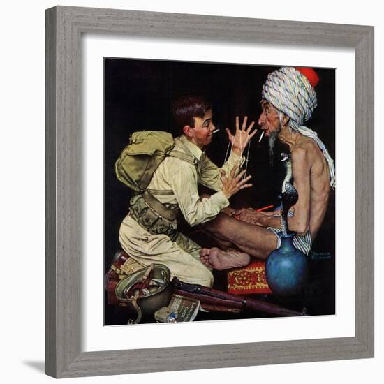 "Willie's Rope Trick", June 26,1943-Norman Rockwell-Framed Giclee Print