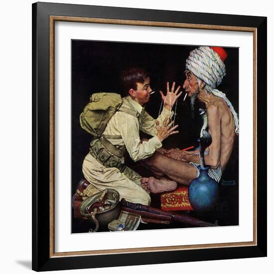 "Willie's Rope Trick", June 26,1943-Norman Rockwell-Framed Giclee Print