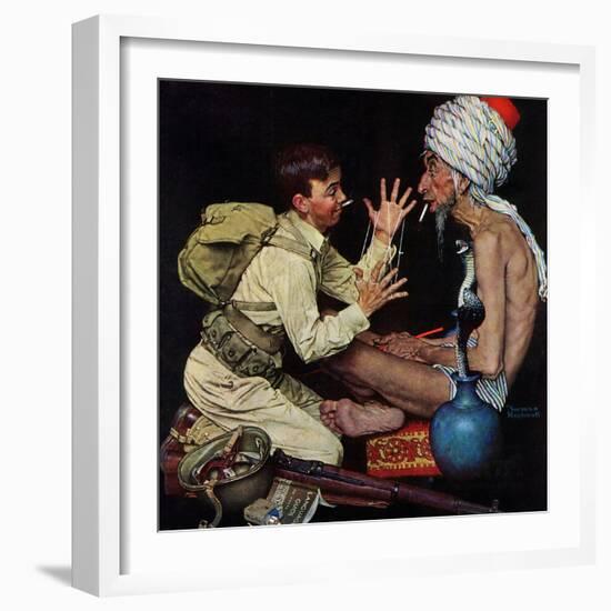 "Willie's Rope Trick", June 26,1943-Norman Rockwell-Framed Giclee Print