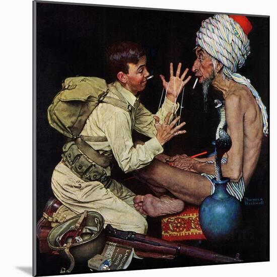 "Willie's Rope Trick", June 26,1943-Norman Rockwell-Mounted Giclee Print