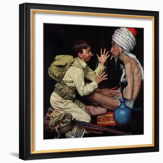 "Willie's Rope Trick", June 26,1943-Norman Rockwell-Framed Giclee Print