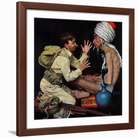 "Willie's Rope Trick", June 26,1943-Norman Rockwell-Framed Premium Giclee Print