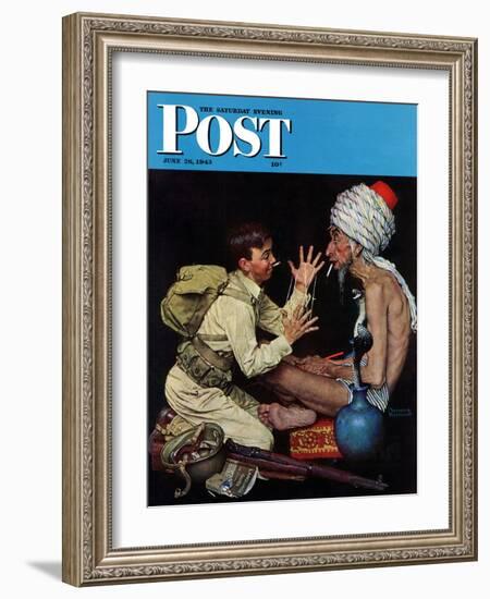 "Willie's Rope Trick" Saturday Evening Post Cover, June 26,1943-Norman Rockwell-Framed Giclee Print