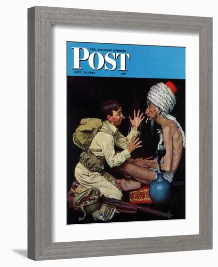 "Willie's Rope Trick" Saturday Evening Post Cover, June 26,1943-Norman Rockwell-Framed Giclee Print