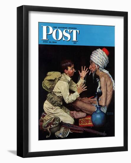 "Willie's Rope Trick" Saturday Evening Post Cover, June 26,1943-Norman Rockwell-Framed Giclee Print