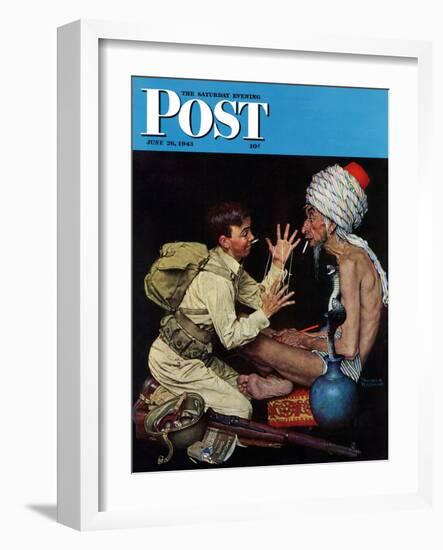 "Willie's Rope Trick" Saturday Evening Post Cover, June 26,1943-Norman Rockwell-Framed Giclee Print