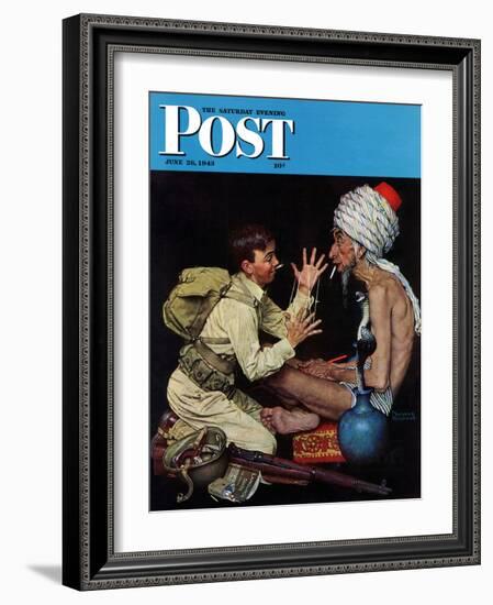 "Willie's Rope Trick" Saturday Evening Post Cover, June 26,1943-Norman Rockwell-Framed Giclee Print