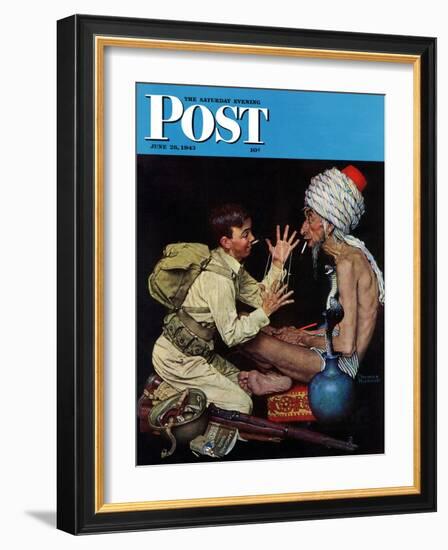 "Willie's Rope Trick" Saturday Evening Post Cover, June 26,1943-Norman Rockwell-Framed Giclee Print