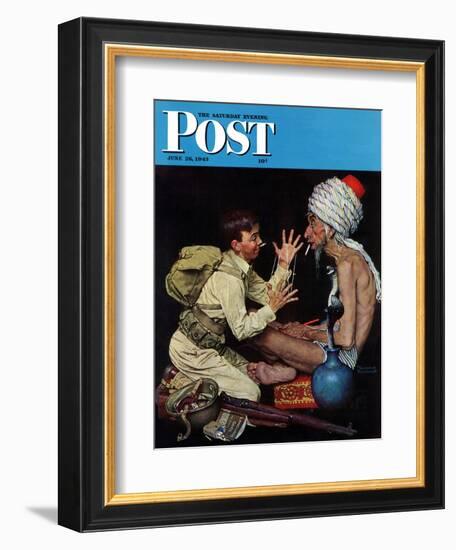 "Willie's Rope Trick" Saturday Evening Post Cover, June 26,1943-Norman Rockwell-Framed Giclee Print