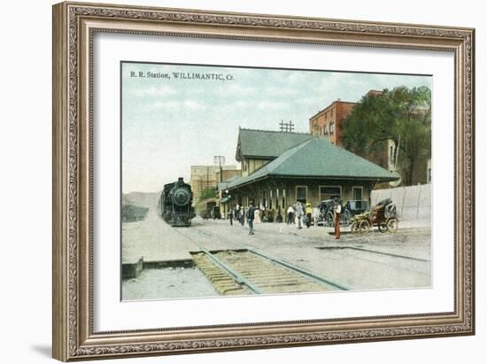 Willimantic, Connecticut - Railroad Station Exterior View-Lantern Press-Framed Art Print
