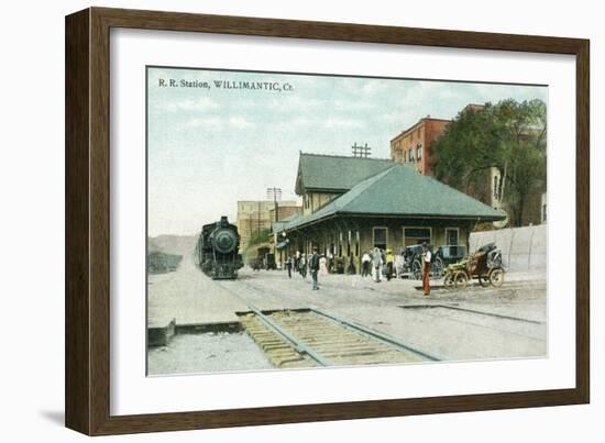 Willimantic, Connecticut - Railroad Station Exterior View-Lantern Press-Framed Art Print