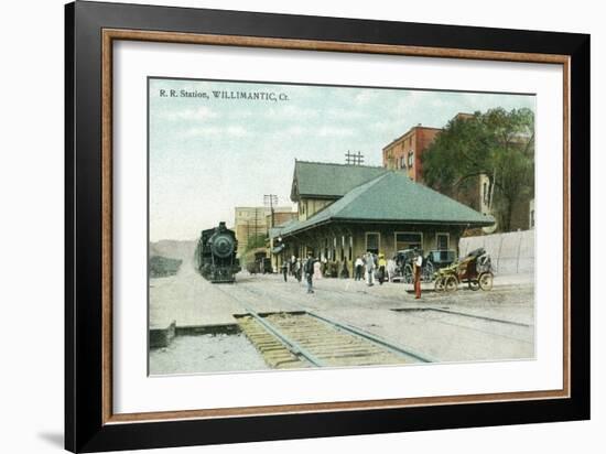 Willimantic, Connecticut - Railroad Station Exterior View-Lantern Press-Framed Art Print