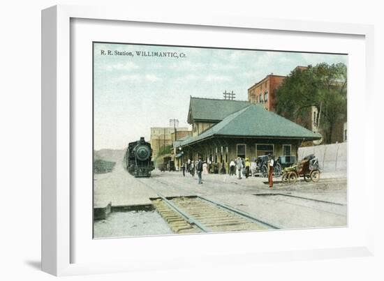 Willimantic, Connecticut - Railroad Station Exterior View-Lantern Press-Framed Art Print