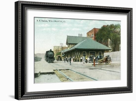 Willimantic, Connecticut - Railroad Station Exterior View-Lantern Press-Framed Art Print