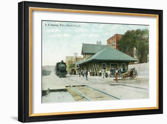 Willimantic, Connecticut - Railroad Station Exterior View-Lantern Press-Framed Art Print