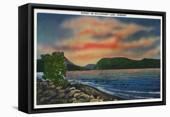 Willoughby Lake, Vermont, Sunset Scene on the Lake-Lantern Press-Framed Stretched Canvas