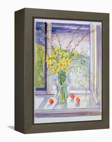 Willow Branches with Narcissus, 1990-Timothy Easton-Framed Premier Image Canvas