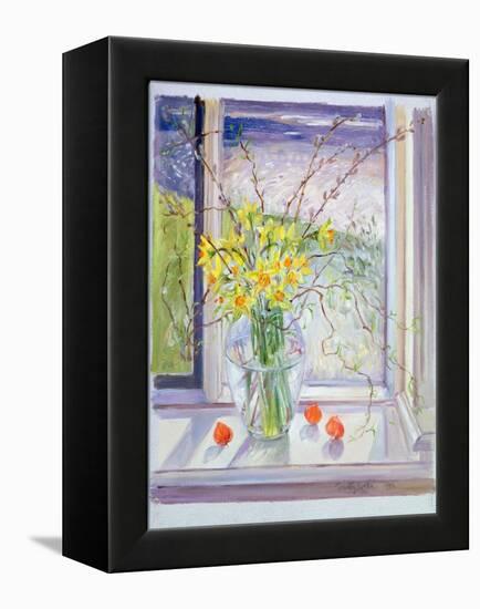 Willow Branches with Narcissus, 1990-Timothy Easton-Framed Premier Image Canvas