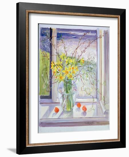 Willow Branches with Narcissus, 1990-Timothy Easton-Framed Giclee Print