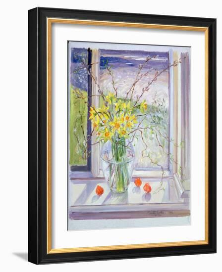 Willow Branches with Narcissus, 1990-Timothy Easton-Framed Giclee Print