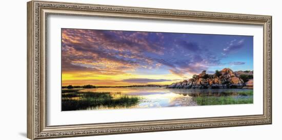 Willow Lake Spring Sunset-Bob Larson-Framed Art Print