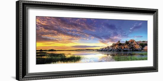 Willow Lake Spring Sunset-Bob Larson-Framed Art Print