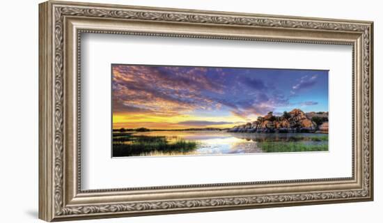 Willow Lake Spring Sunset-Bob Larson-Framed Art Print