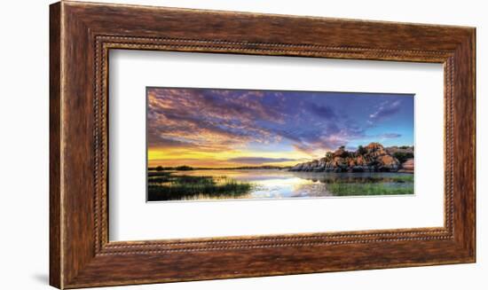 Willow Lake Spring Sunset-Bob Larson-Framed Art Print
