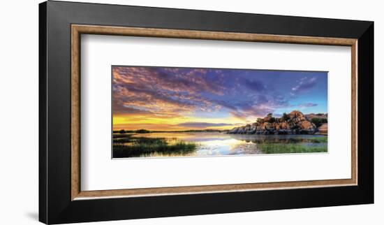 Willow Lake Spring Sunset-Bob Larson-Framed Art Print