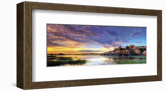 Willow Lake Spring Sunset-Bob Larson-Framed Art Print