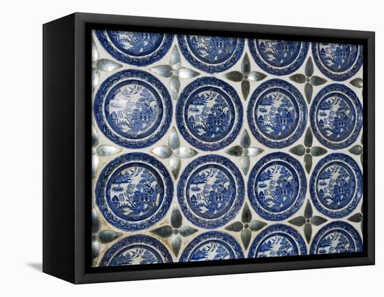 Willow Pattern Plates Embedded in the Walls of the Juna Mahal Fort, Dungarpur, India-R H Productions-Framed Premier Image Canvas