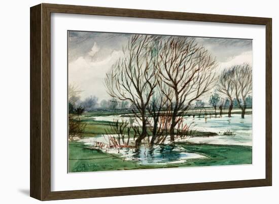 Willows, about 1927 (Watercolour and Chalk)-Christopher Richard Wynne Nevinson-Framed Giclee Print